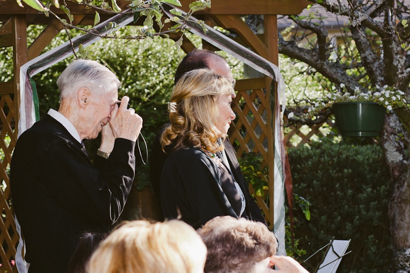 guests at victoria bc backyard wedding ceremony