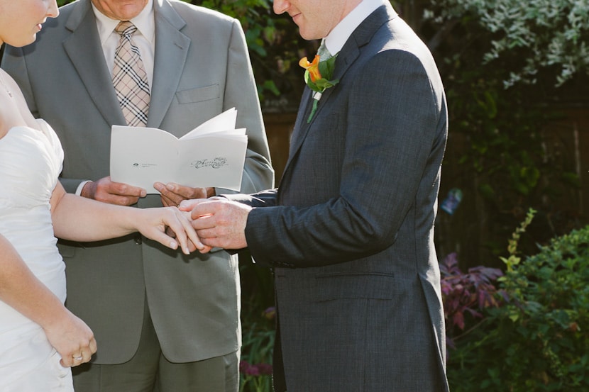 ring exchange at wedding ceremony