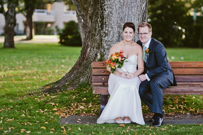 wedding portrait at queen's park oak bay bc