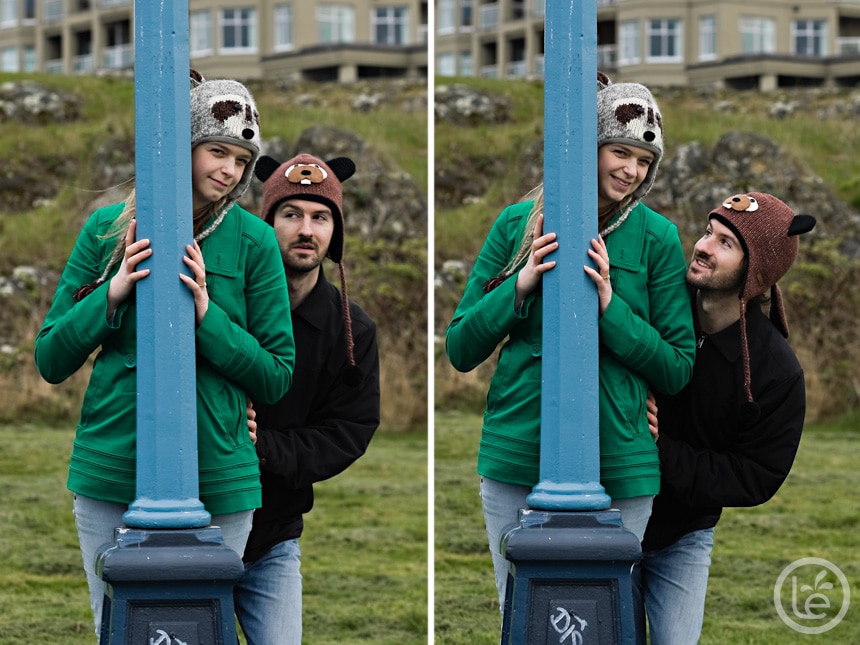 quirky engagement photographs in victoria, bc