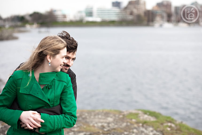 portraits in front of ocean, victoria, bc