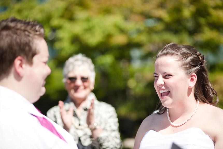 Elopement ceremony at Laurel Point Inn, Victoria, BC