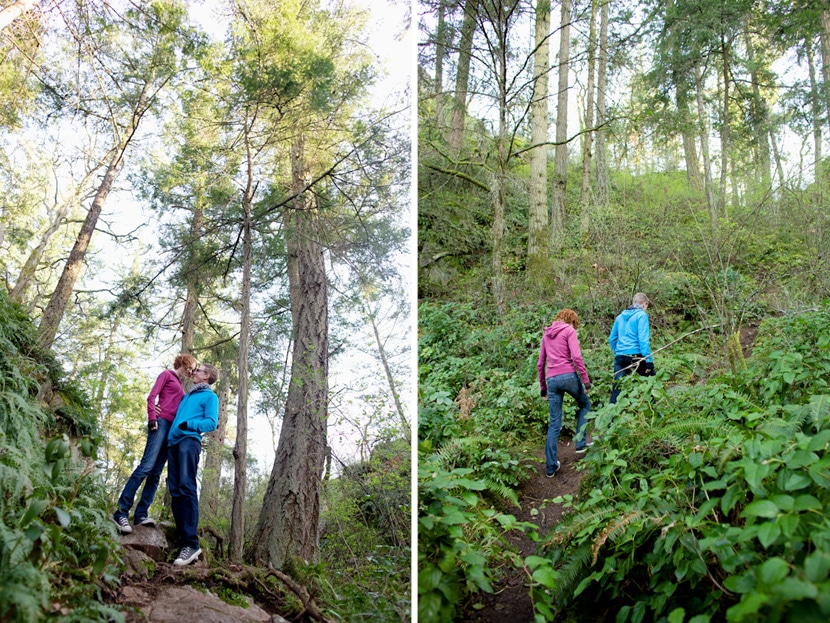 hiking couple potrait session at mount douglas