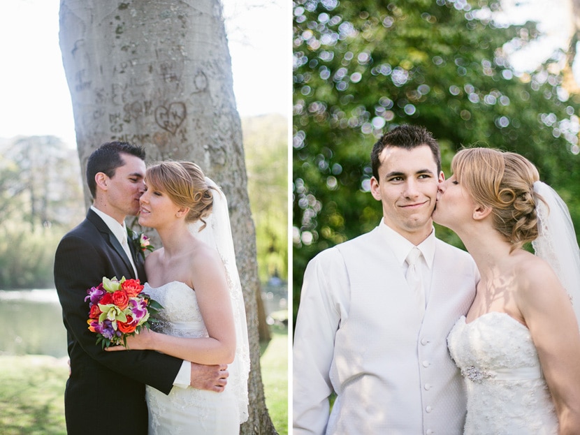 romantic bride and groom wedding portraits at beacon hill park