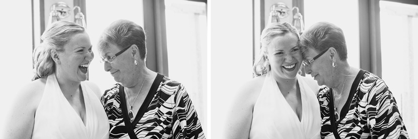 bride and mother before wedding ceremony