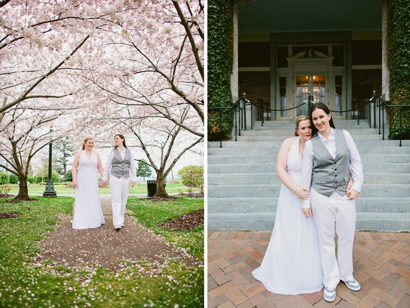 cherry blossom wedding portraits in victoria bc