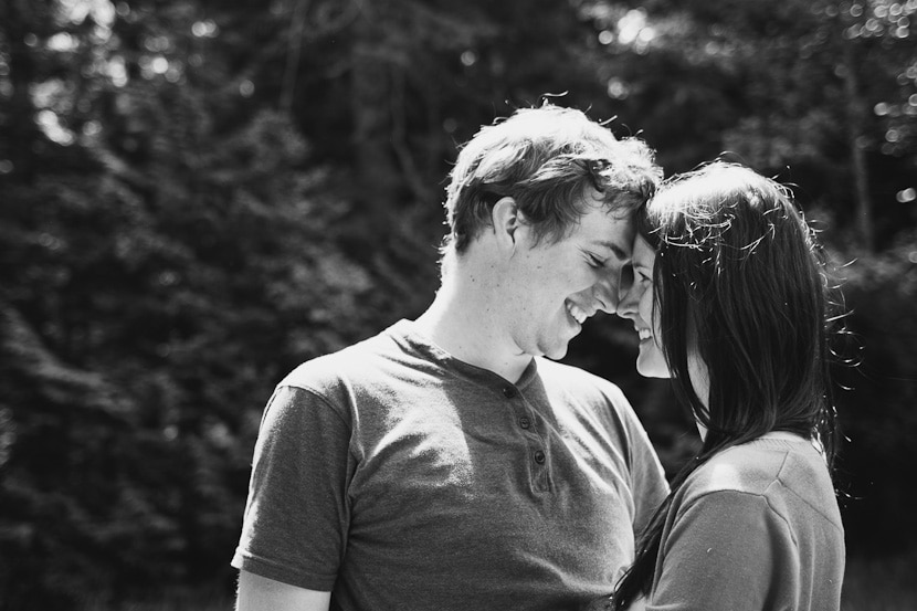 sweet engagement portrait in east sooke park