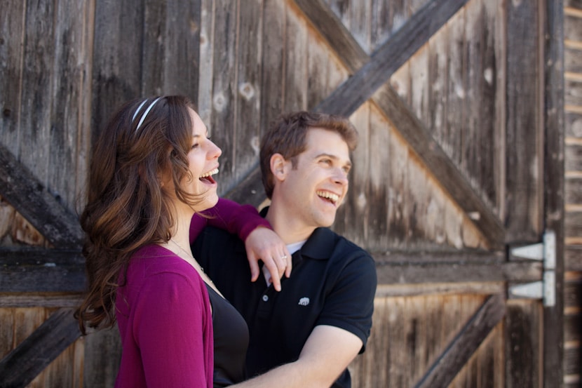 fun engagement portrait session