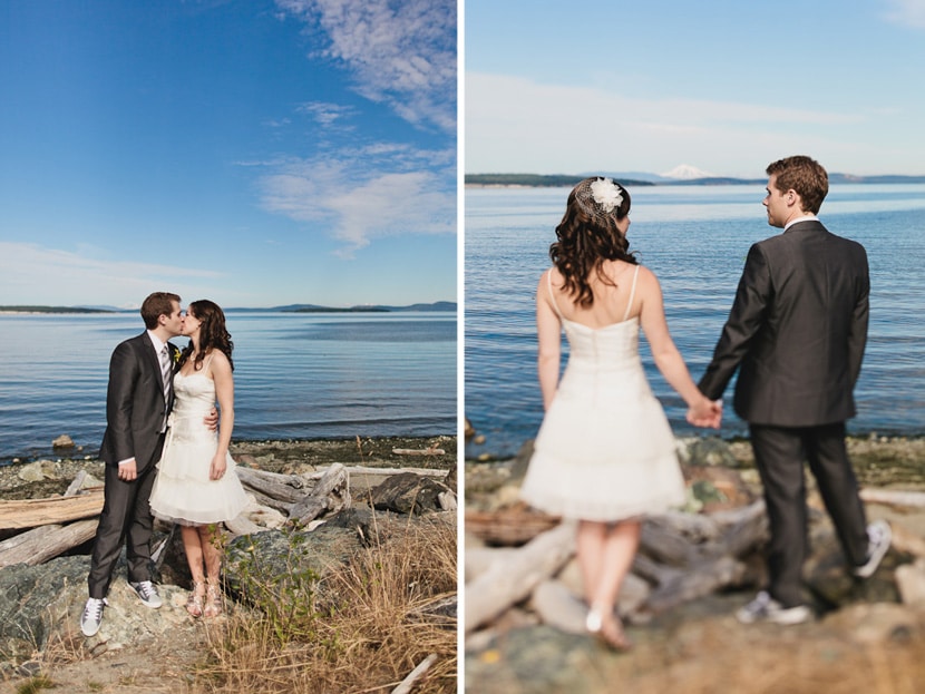 wedding portraits at island view beach in victoria bc