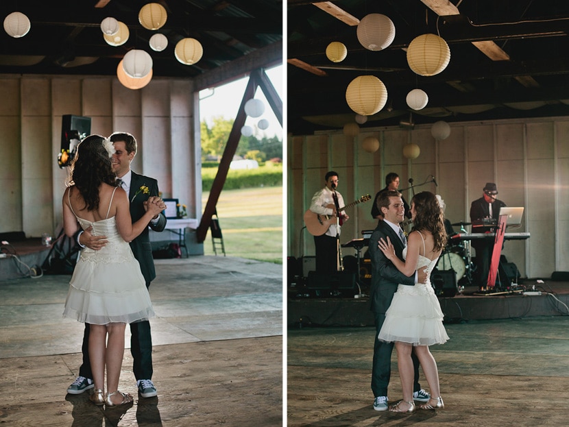 first dance at oldfield orchard wedding reception