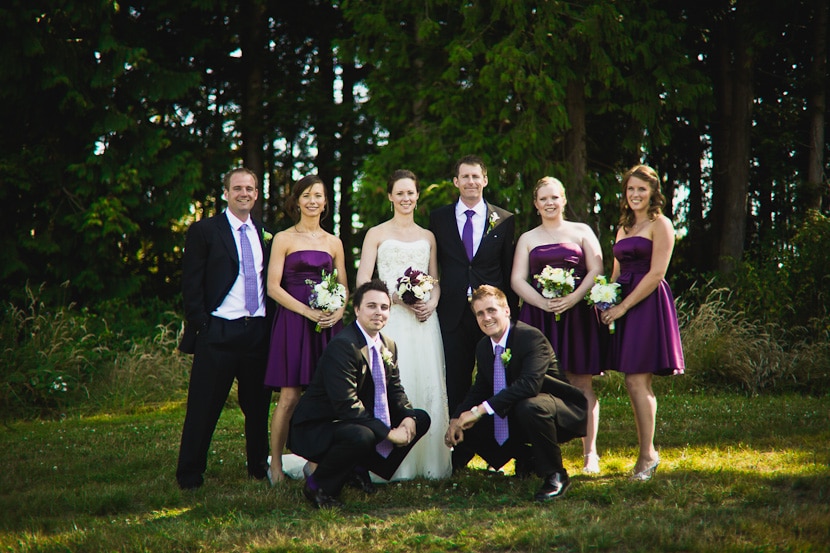 wedding party at forest at sea cider in victoria bc