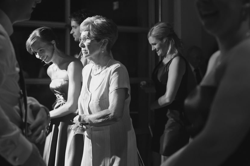 grandmother dancing at wedding reception