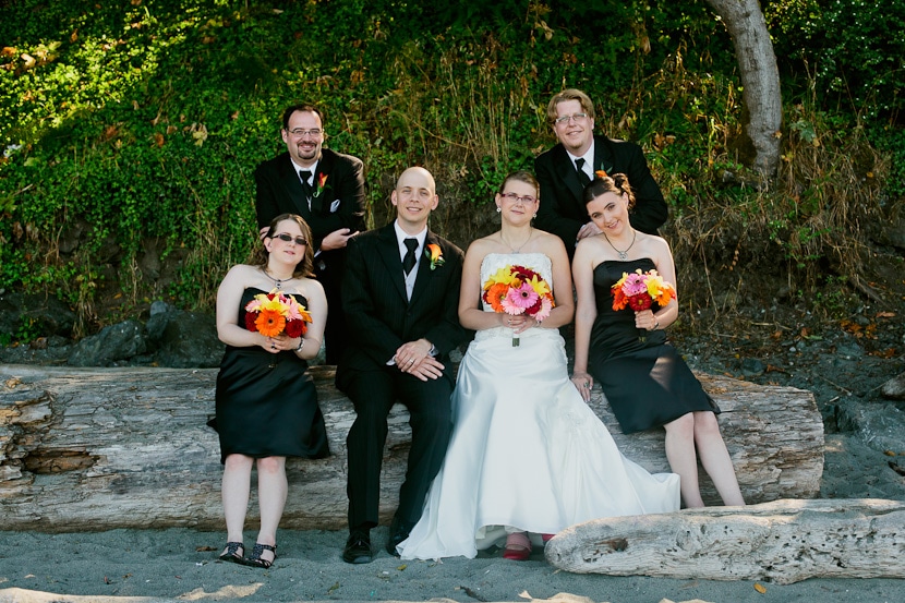 wedding party portrait at mount douglas beach