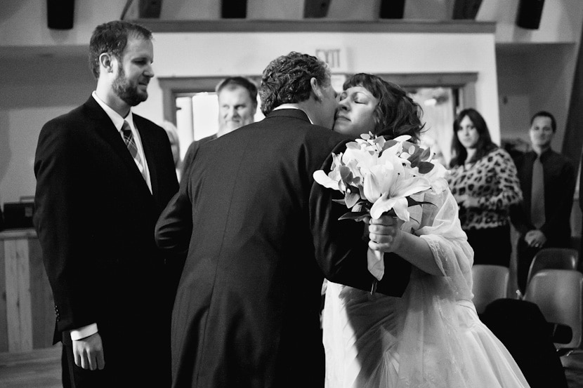 bride's uncle giving her away at pender island wedding