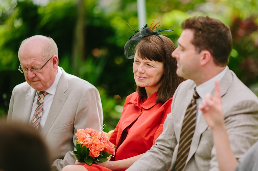 bride's mother watching ceremony in north saanich