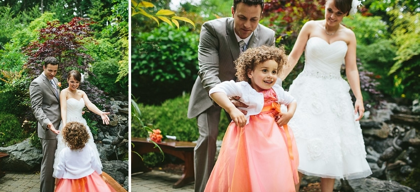 couple's daughter during wedding portraits
