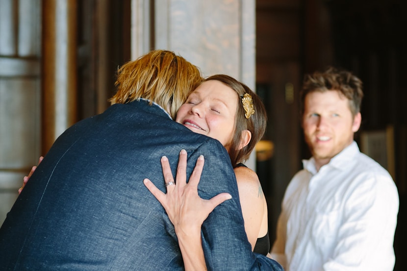 groom hugging future daughter in law