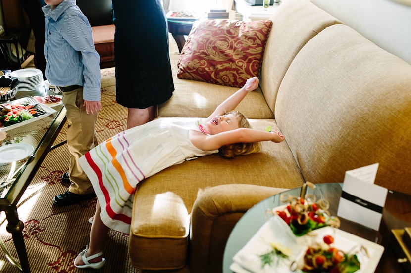 kid playing at fairmont empress hotel wedding