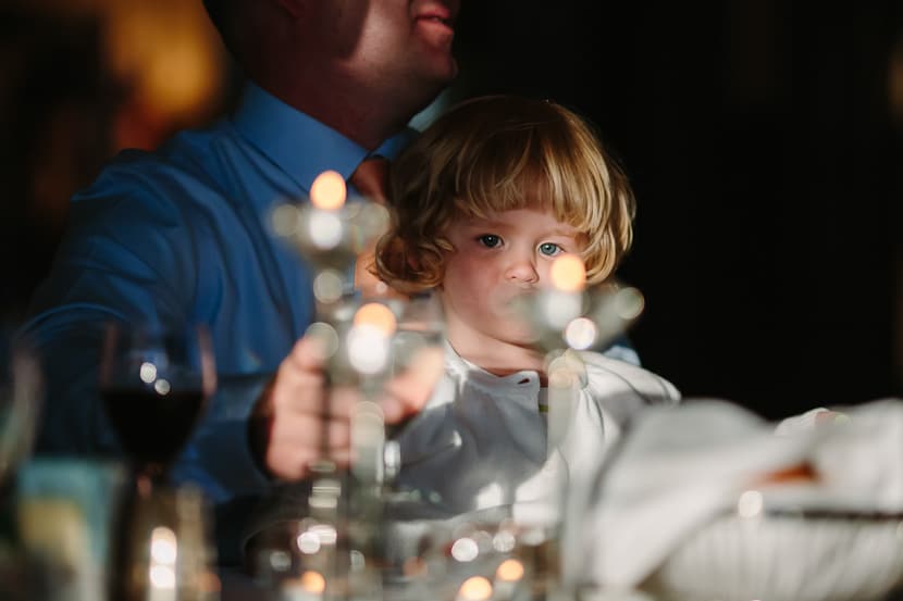 little girl during dinner reception