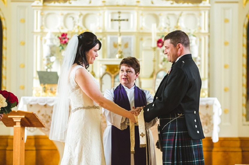 wedding ceremony at St. Ann's Chapel in Victoria BC