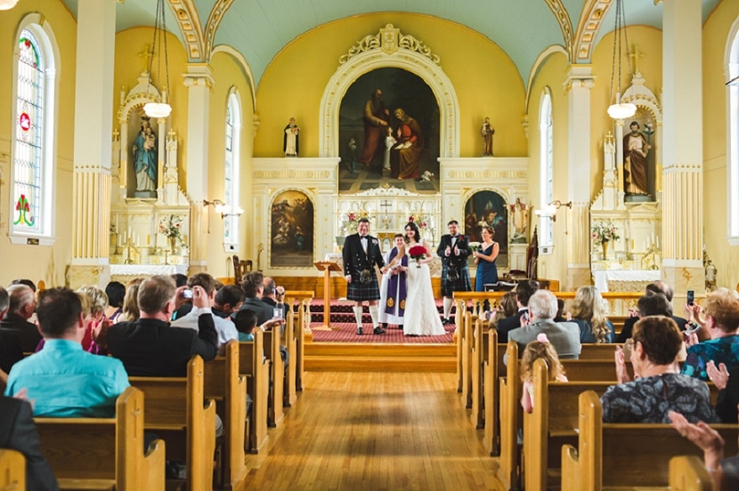 interior photograph of St. Ann's Chapel during wedding ceremony