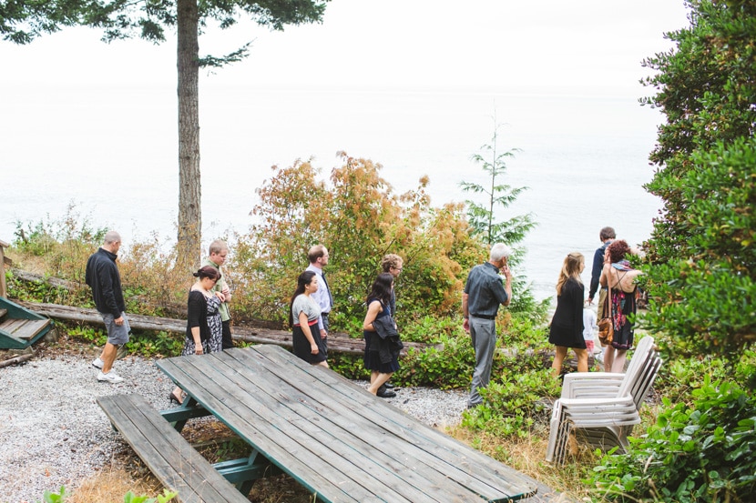 Beachfront bound for the Galiano Island wedding ceremony