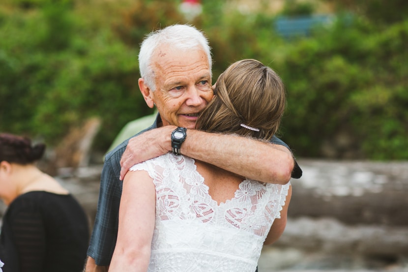 An emotional moment with the bride and her father