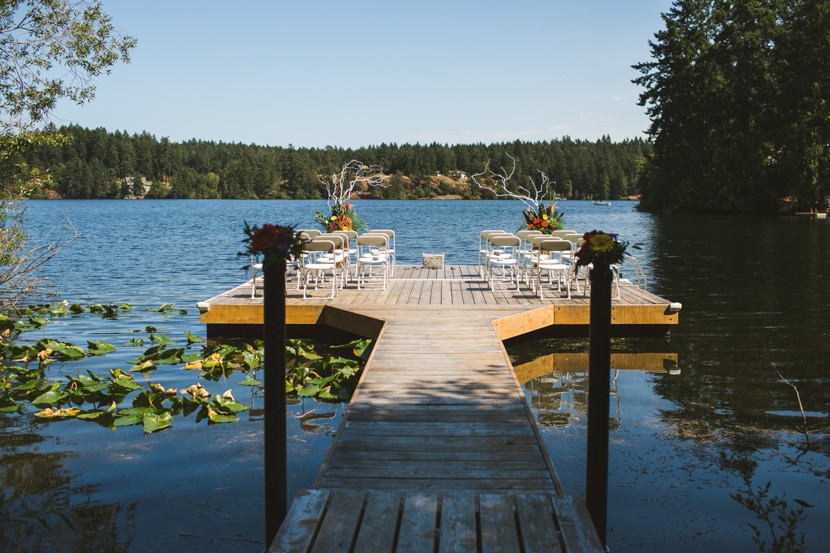 backyard dock wedding photographs