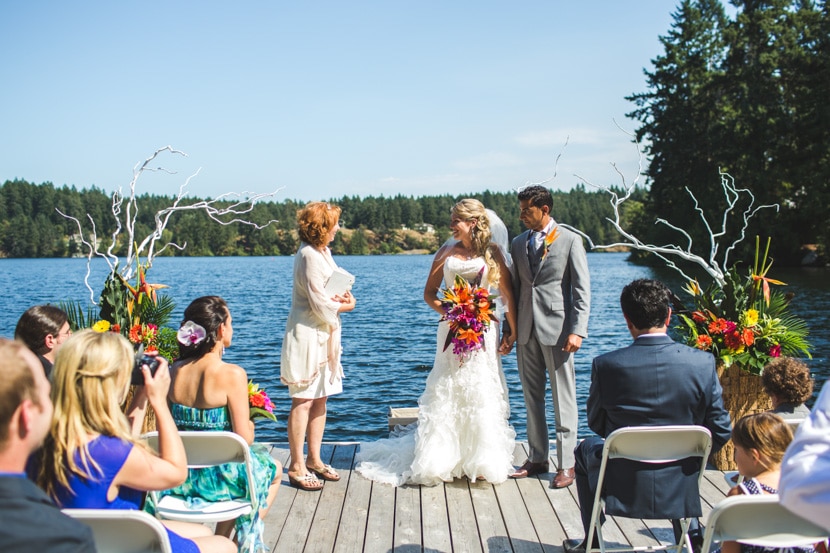 beautiful backyard dock wedding in victoria, bc