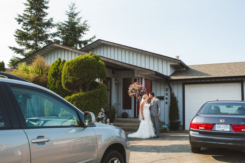 wedding portraits at bride and groom's house in Sidney