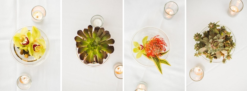 floating flowers at wedding reception at bear mountain