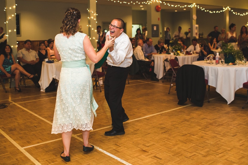 joyful first dance at victoria bc wedding reception