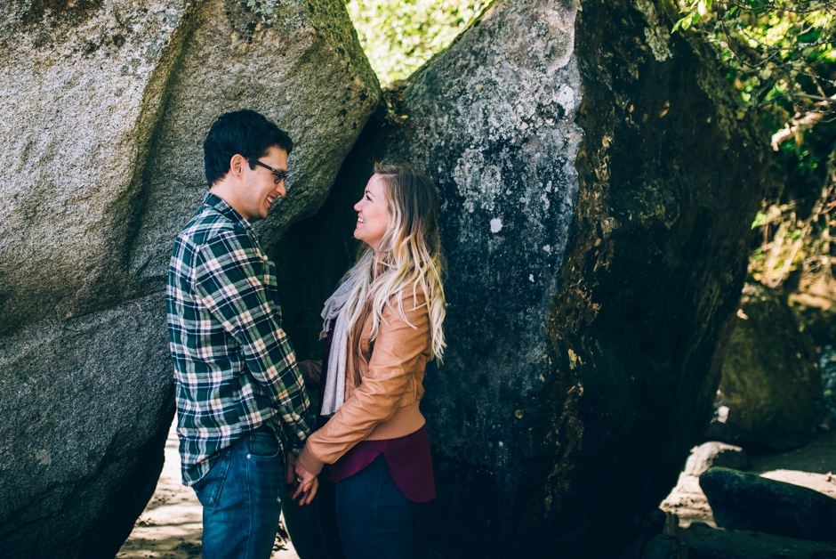 engagement session on rocky beach