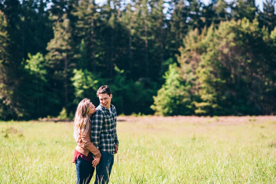 engagement photos in field victoria bc