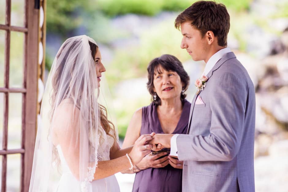 ring exchange at merridale cidery wedding