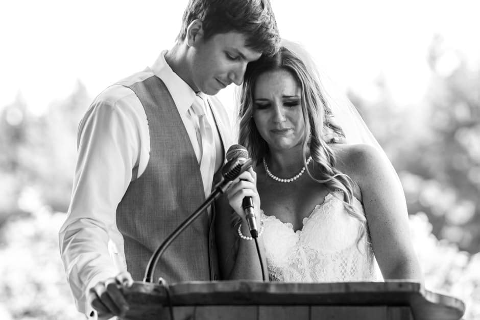 emotional bride and groom thank you speech