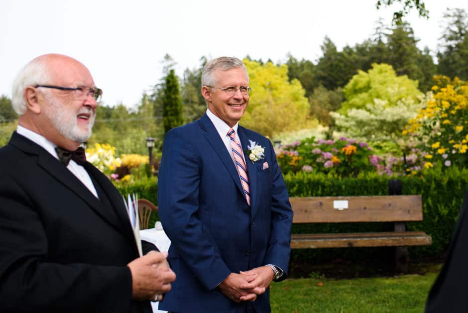 groom seeing bride during wedding ceremony