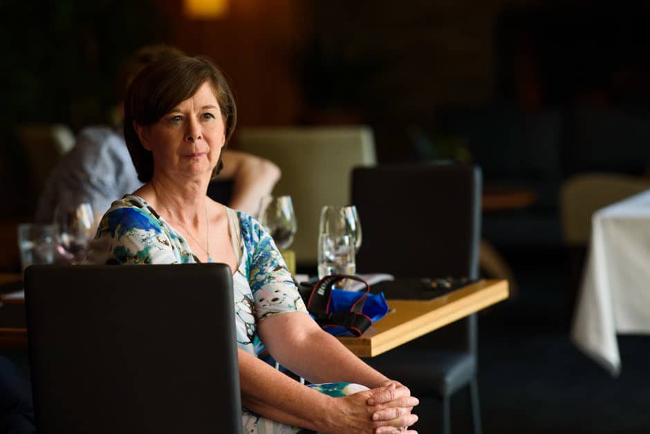 bride's mother listening to toast