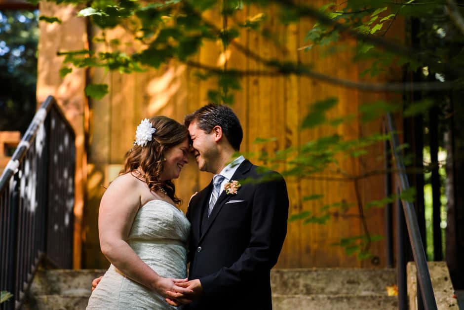 brentwood bay resort garden wedding portrait