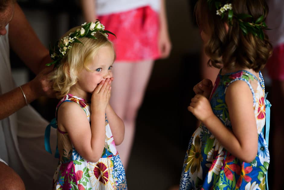 flower girls giggling