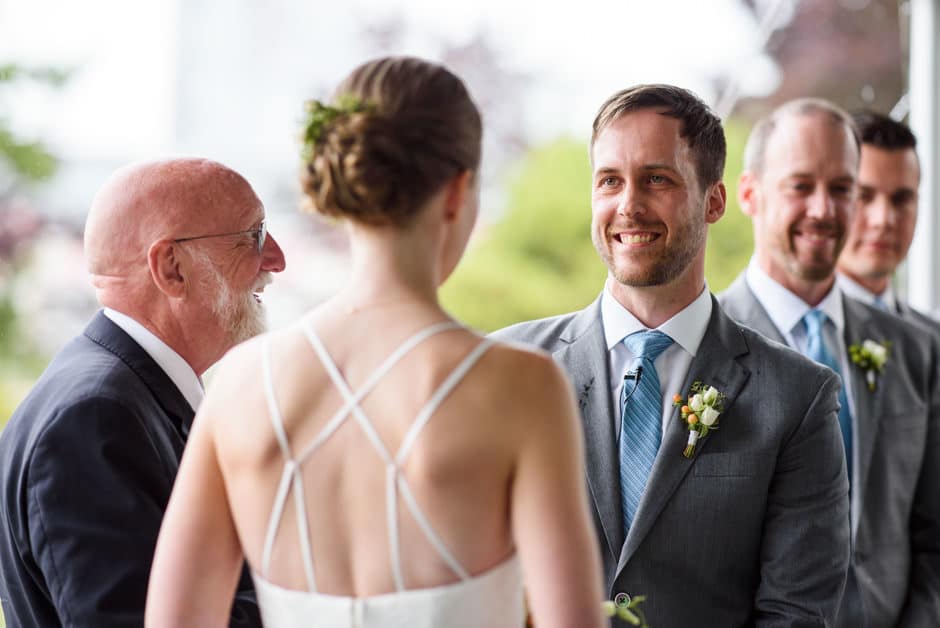 groom during wedding ceremony