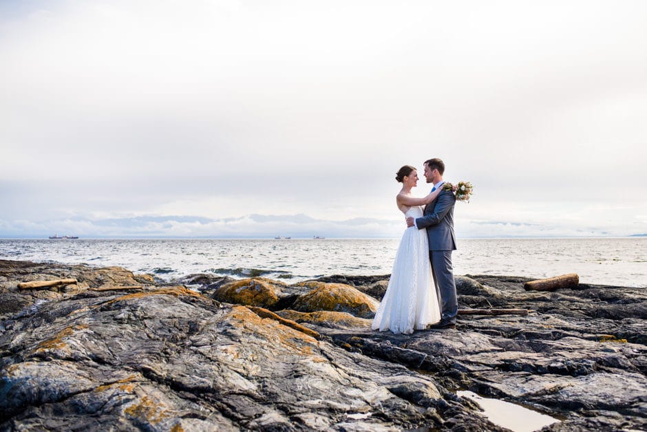 wedding portrait at ross bay beach