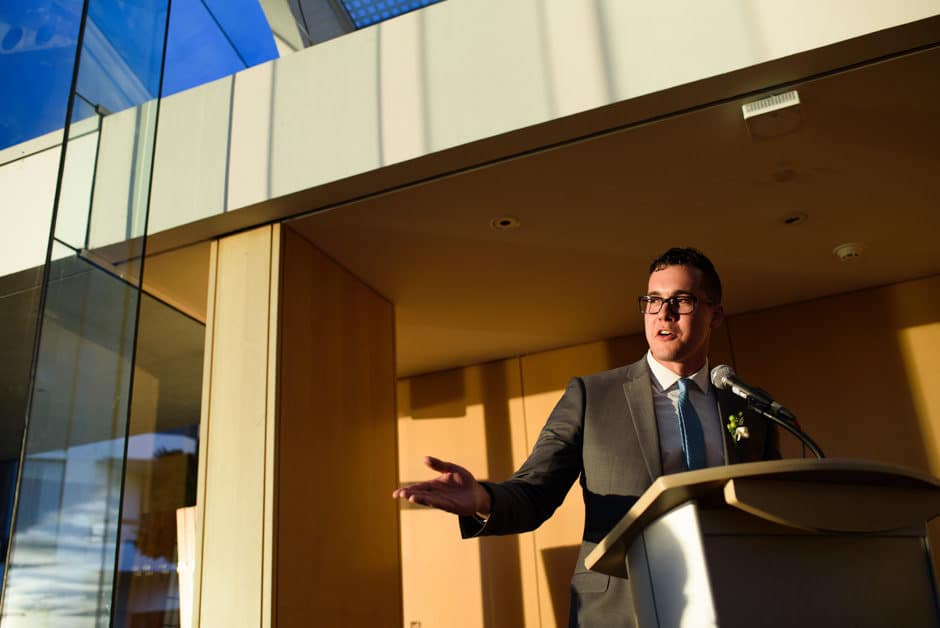 dramatic lighting toast at inn at laurel point