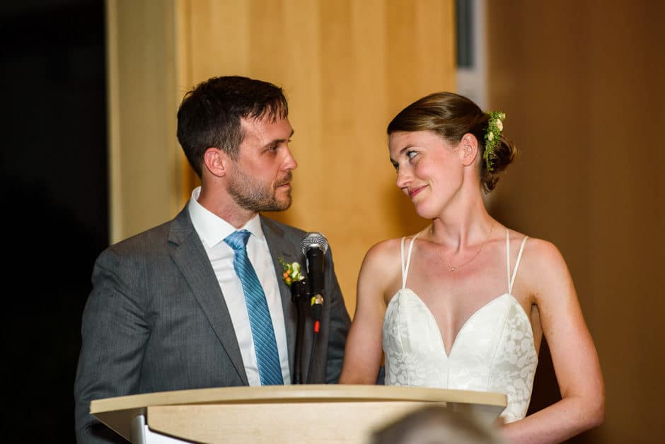 bride and groom toast