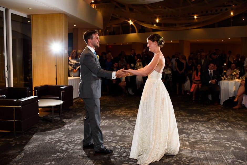 bride and groom first dance