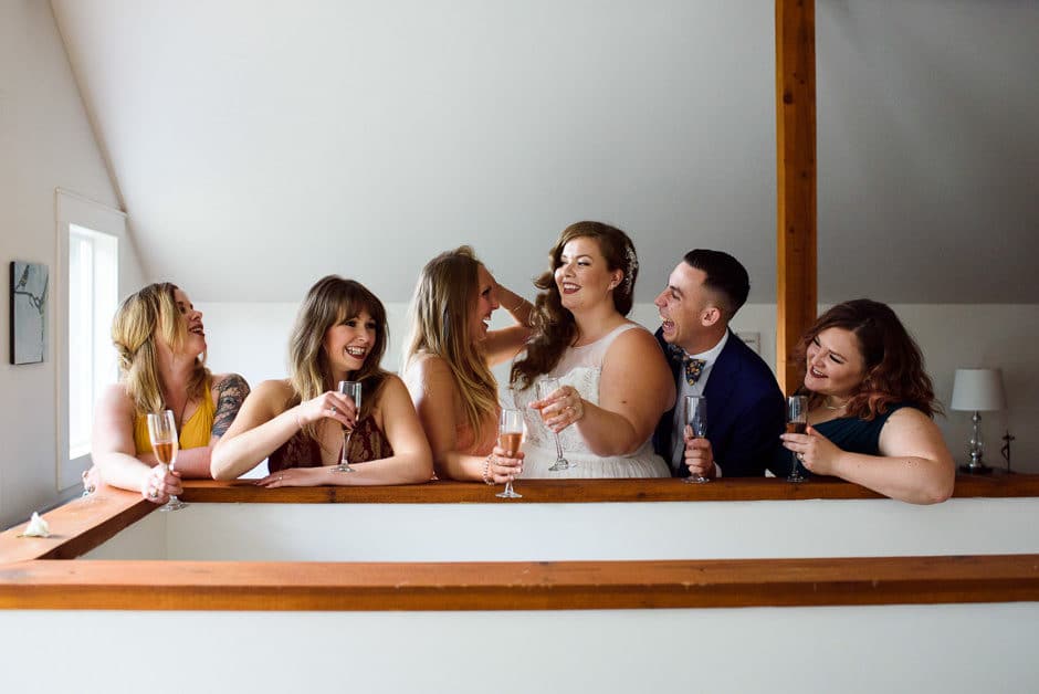 brides babes drinking champagne