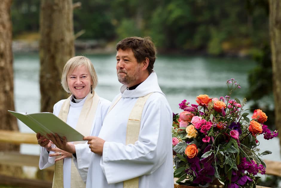 ministers reading wedding ceremony