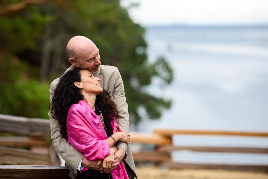 guests embracing during ceremony