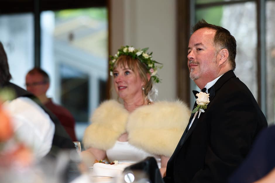 groom emotionally listening to toasts