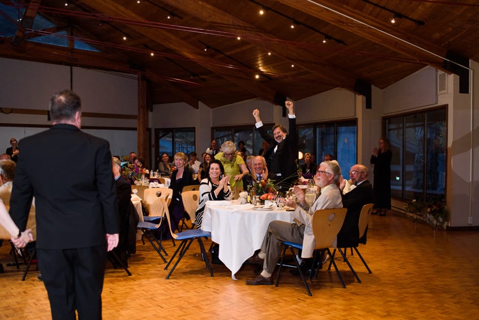 best man cheering after first dance